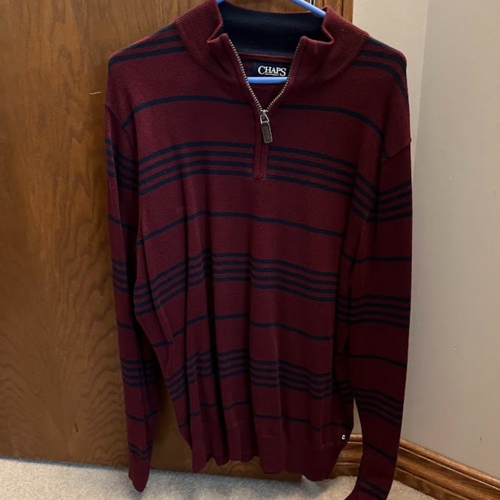 Chaps long sleeve zip sweater men’s medium